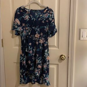 Wrap Floral Ruffled Hem Dress